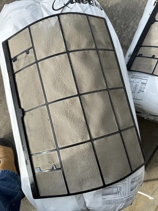 Clogged mini-split air filter before cleaning